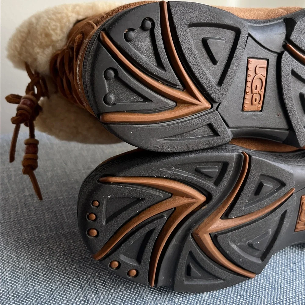 Ugg Ultimate Bind Boots 5219 Lace‎ Up Back Beads Sheepskin Fur Australia